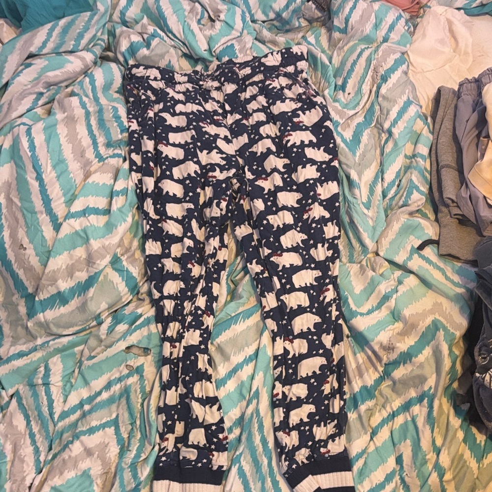 Kids Navy Polar Bear Print Joggers